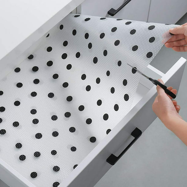 2Roll Non-Adhesive Anti-Slip Shelf Box Drawer Liner Mat Under Rug Grip White 